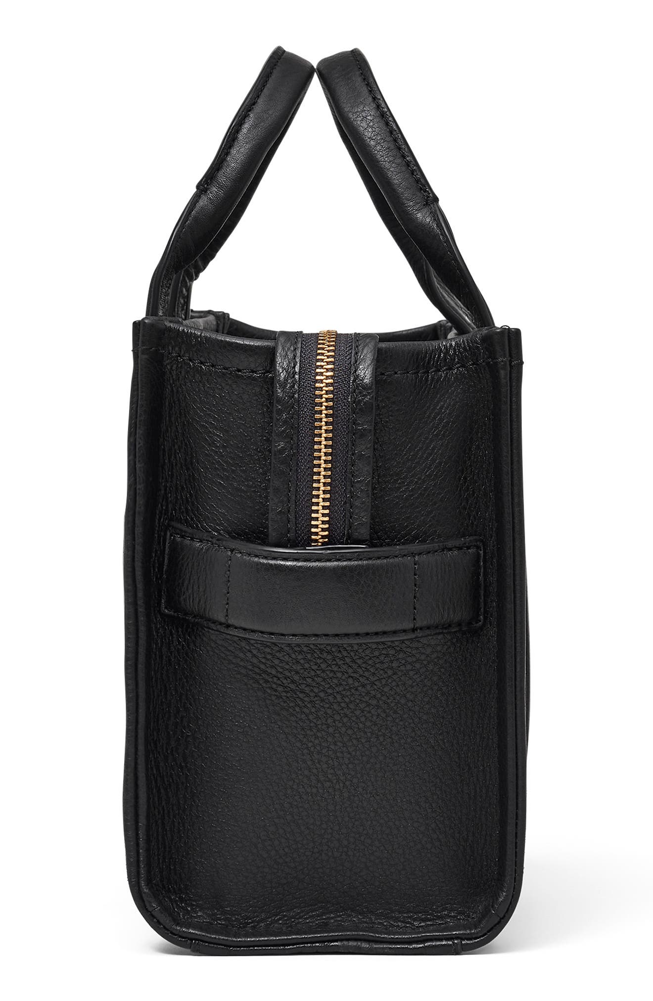 Marc Jacobs The Leather Small Tote Bag, Alternate, color, Black