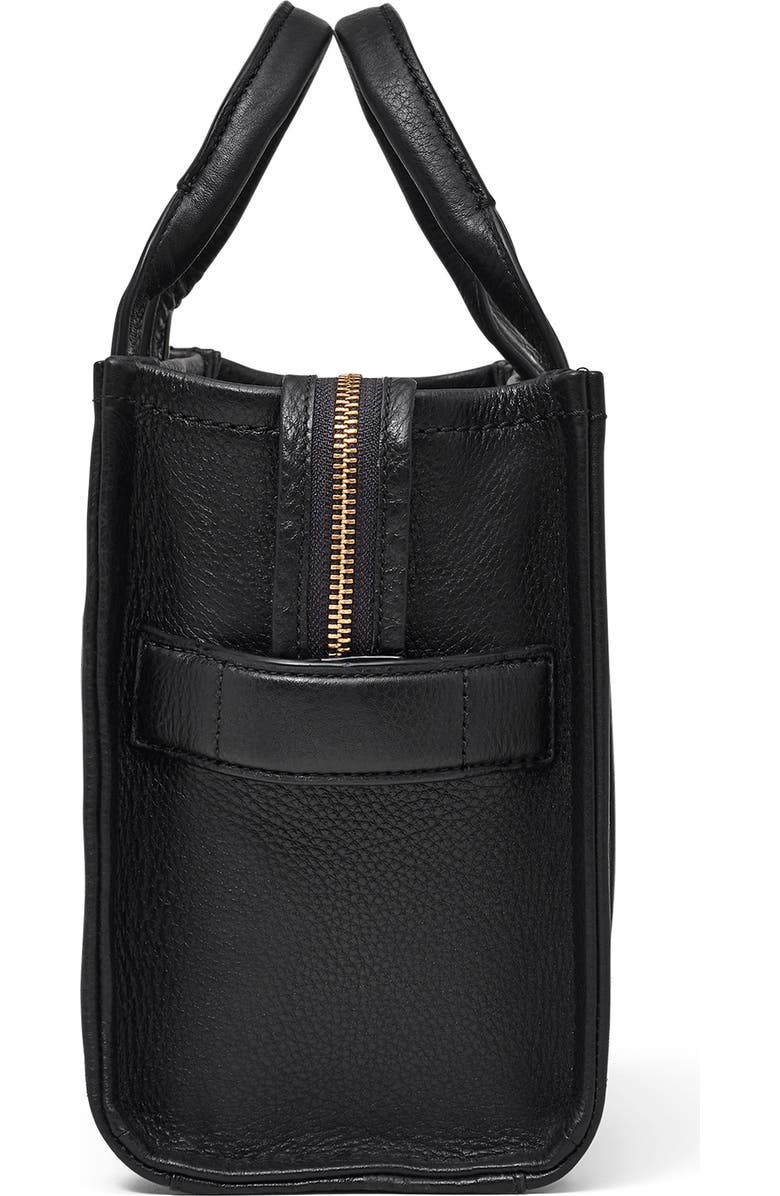 Marc Jacobs The Leather Small Tote Bag, Alternate, color, Black