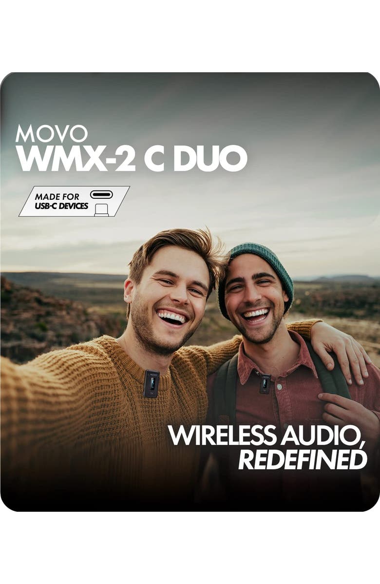 MOVO WMX-2-C Duo Wireless Microphone System for USB-C, Alternate, color, Black