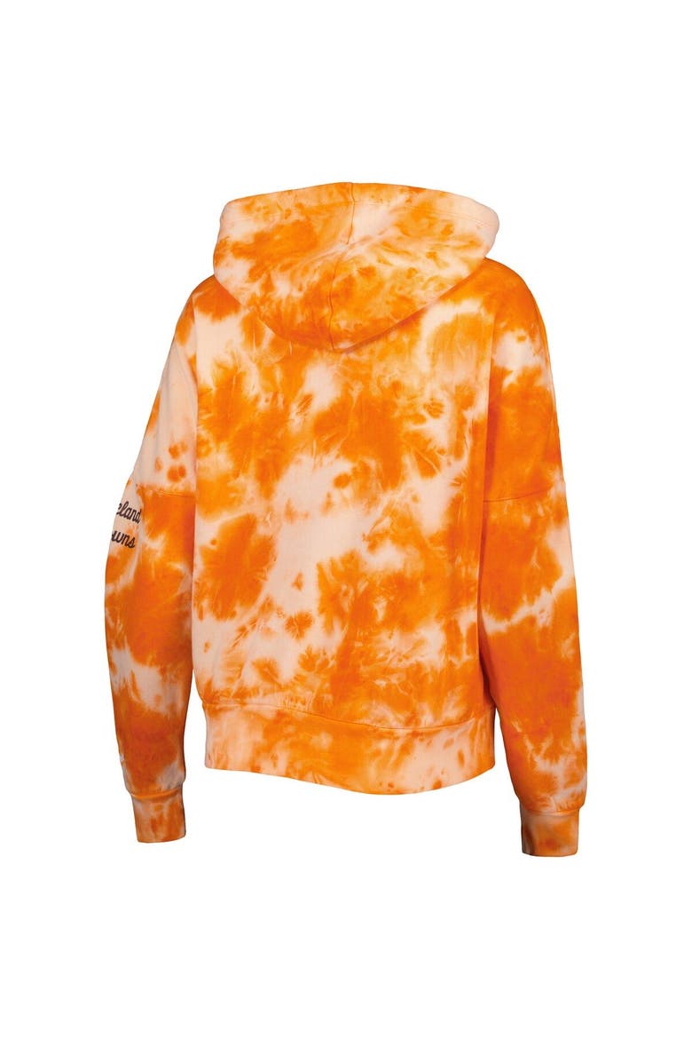 Women's New Era Orange Cleveland Browns Cloud Dye Fleece Pullover Hoodie, Alternate, color, Orange