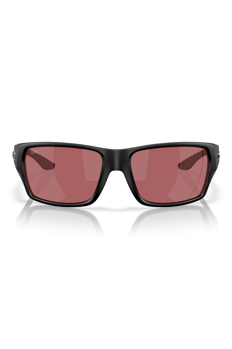 Tailfin 60mm Sunglasses, Main, color, MATTE BLACK / ROSE 580G