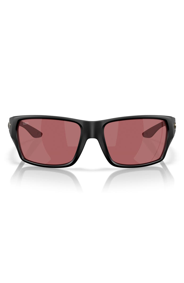 Costa Del Mar Tailfin 60mm Sunglasses, Main, color, Matte Black / Rose 580G