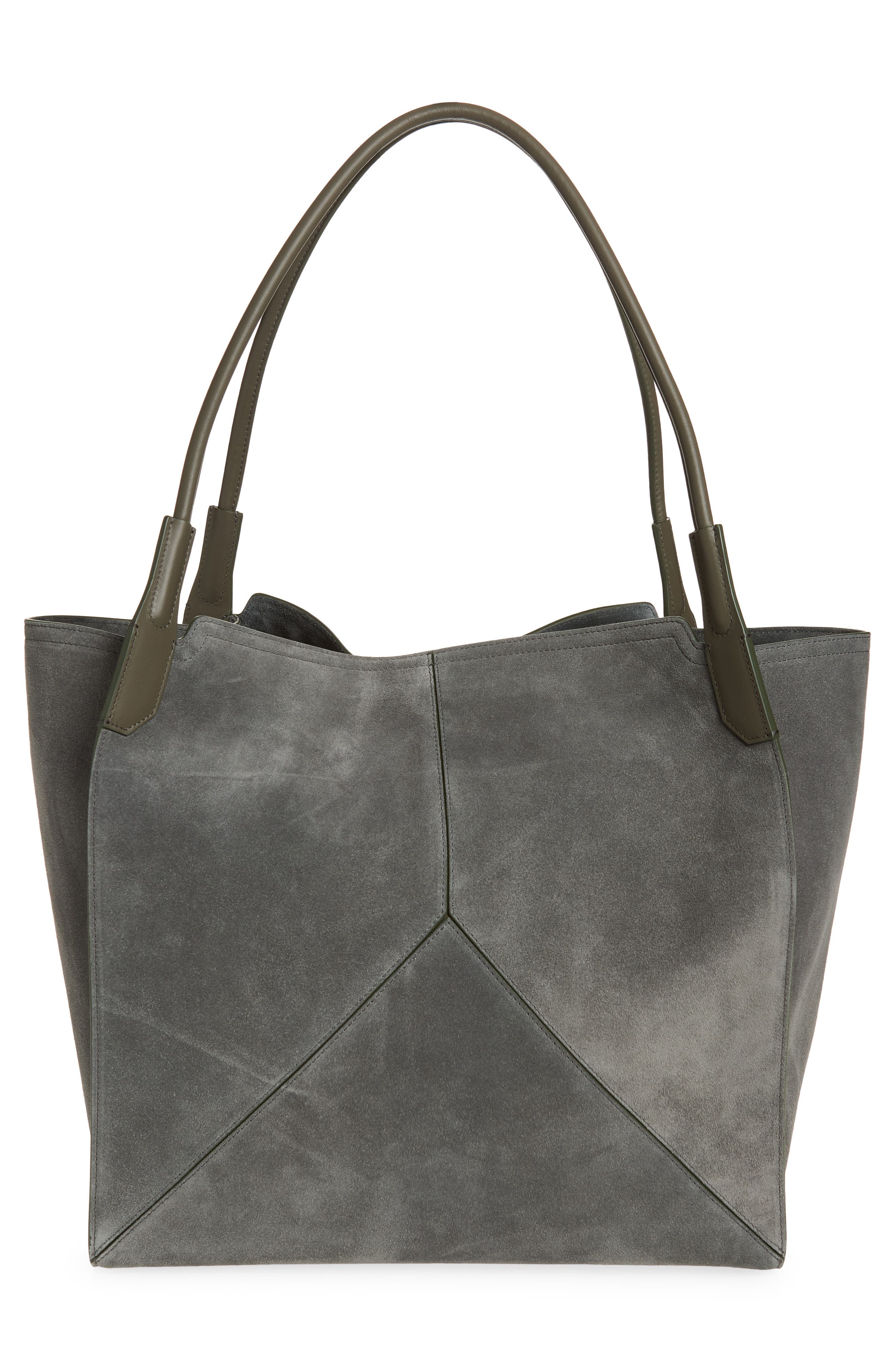 Victoria Beckham Victoria Sue Suede Tote, Alternate, color, Pebble Grey