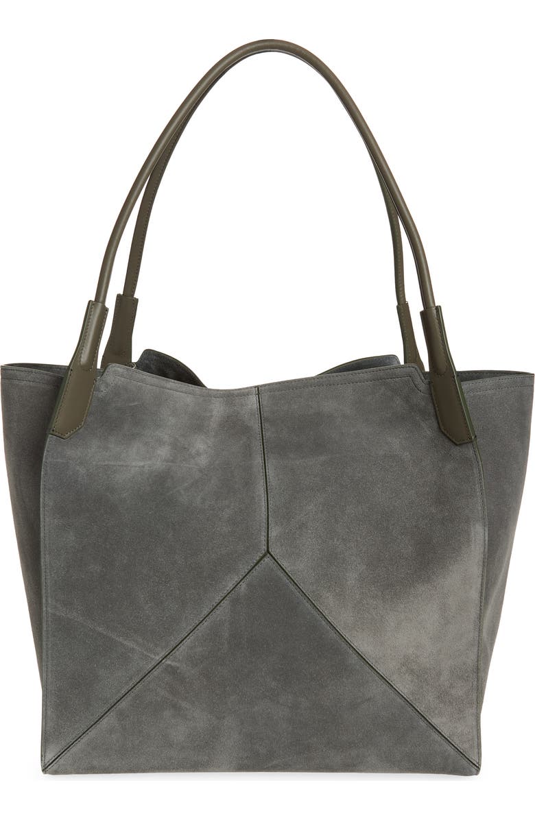 Victoria Beckham Victoria Sue Suede Tote, Alternate, color, Pebble Grey
