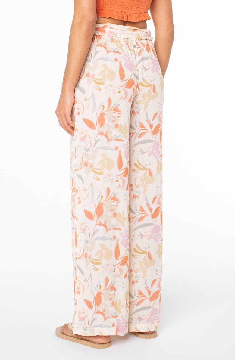 Roxy On the Road Floral Wide Leg Pants, Alternate, color, Parchment