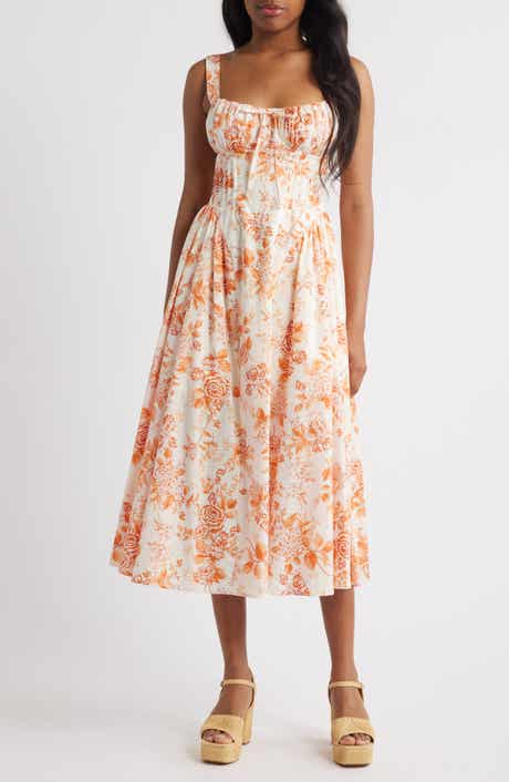 MOON RIVER Floral Print Sleeveless Maxi Dress