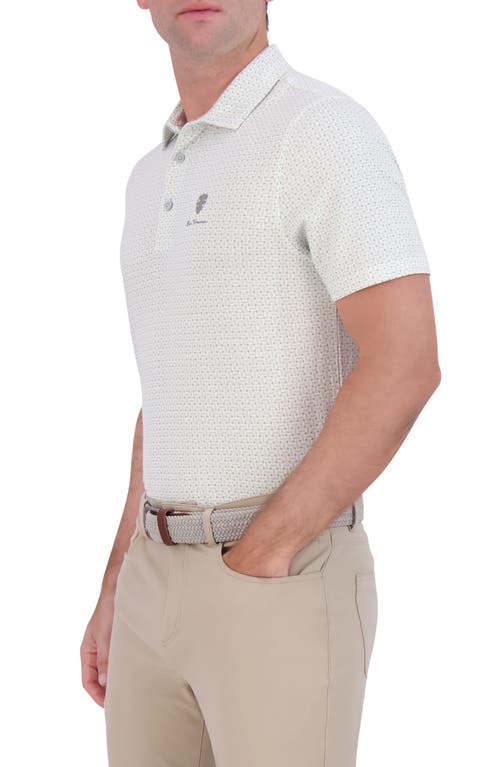 Ben Sherman Split Spot Tech Jersey Golf Polo In White