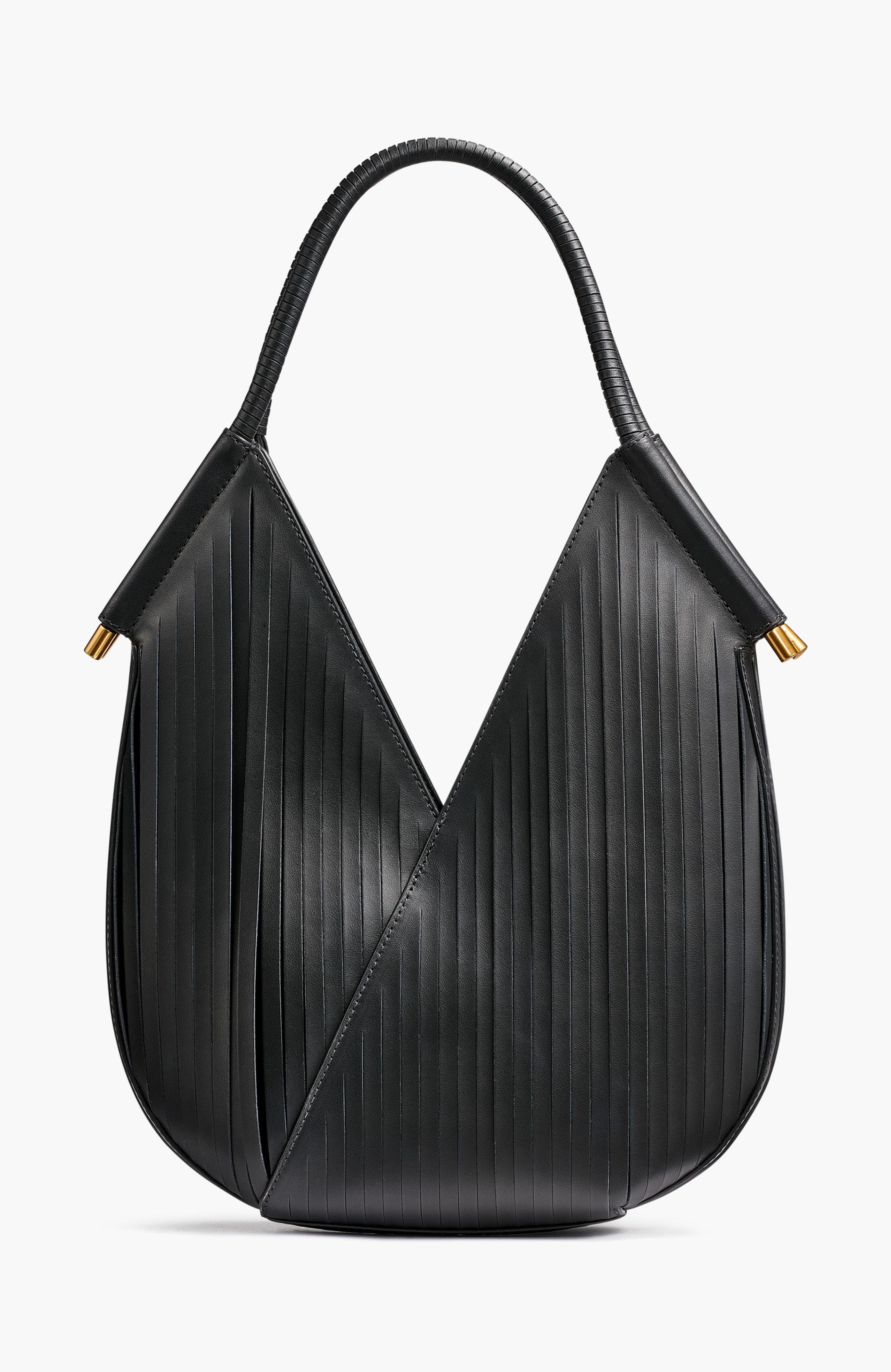 Sac à Main Perlé En Cuir Noir - Neuf Avec étiquettes - Dimensions 30x9x8 Cm - Style Sac Bandoulière