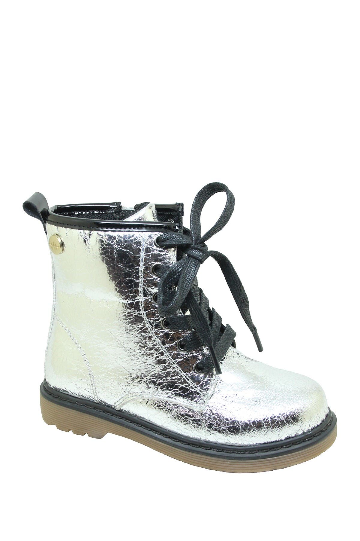 Nicole Miller Metallic Lace-Up Boot, Main, color, 