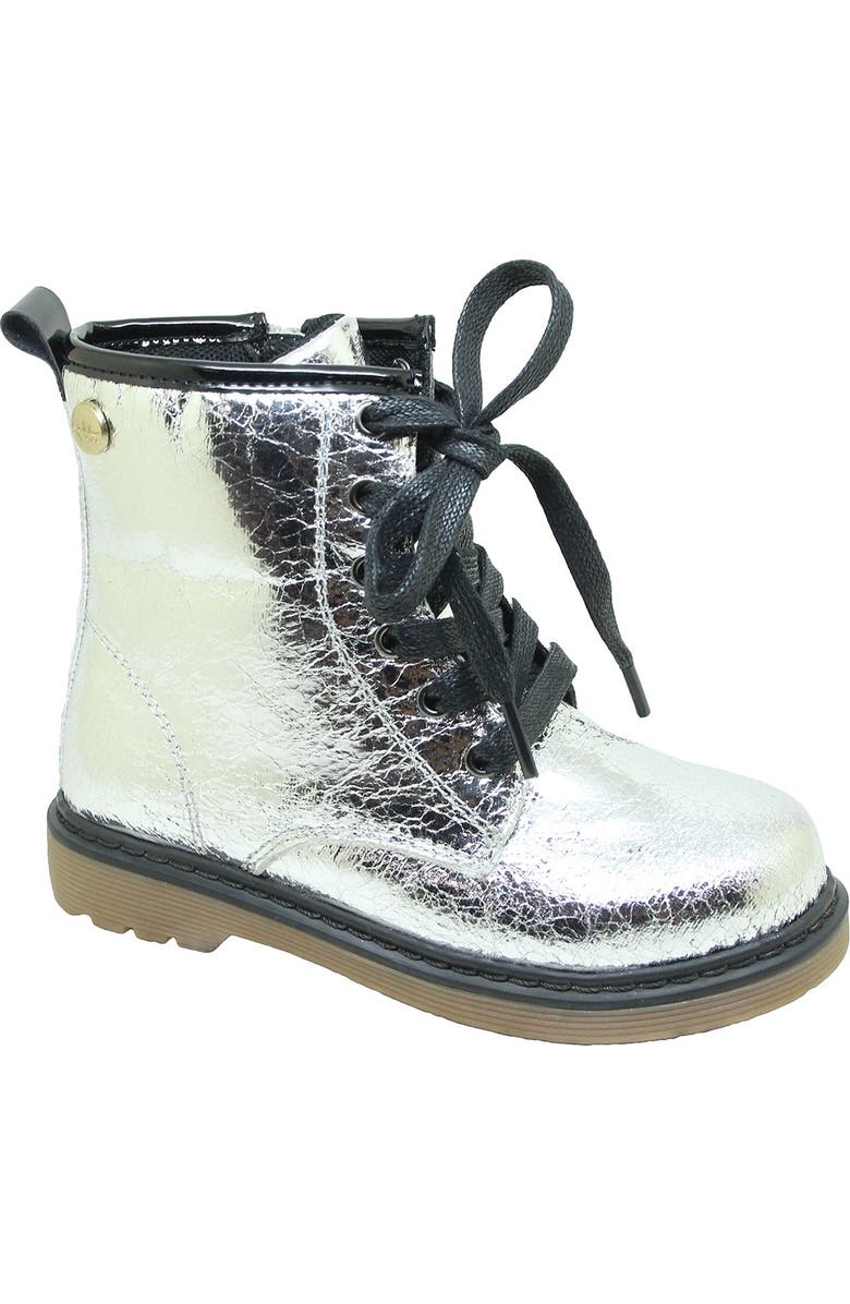 Nicole Miller Metallic Lace-Up Boot, Main, color,