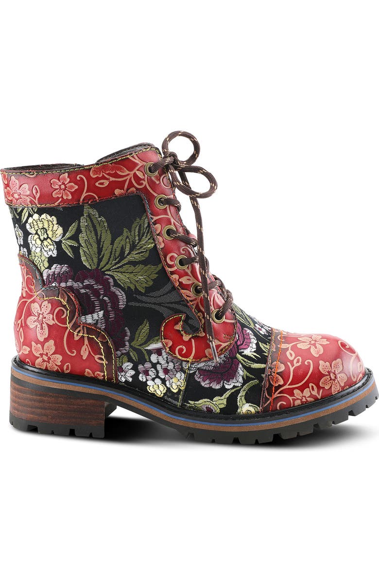 L'Artiste by Spring Step L'Artiste Fantastic Lace-Up Boot, Alternate, color, Red Multi