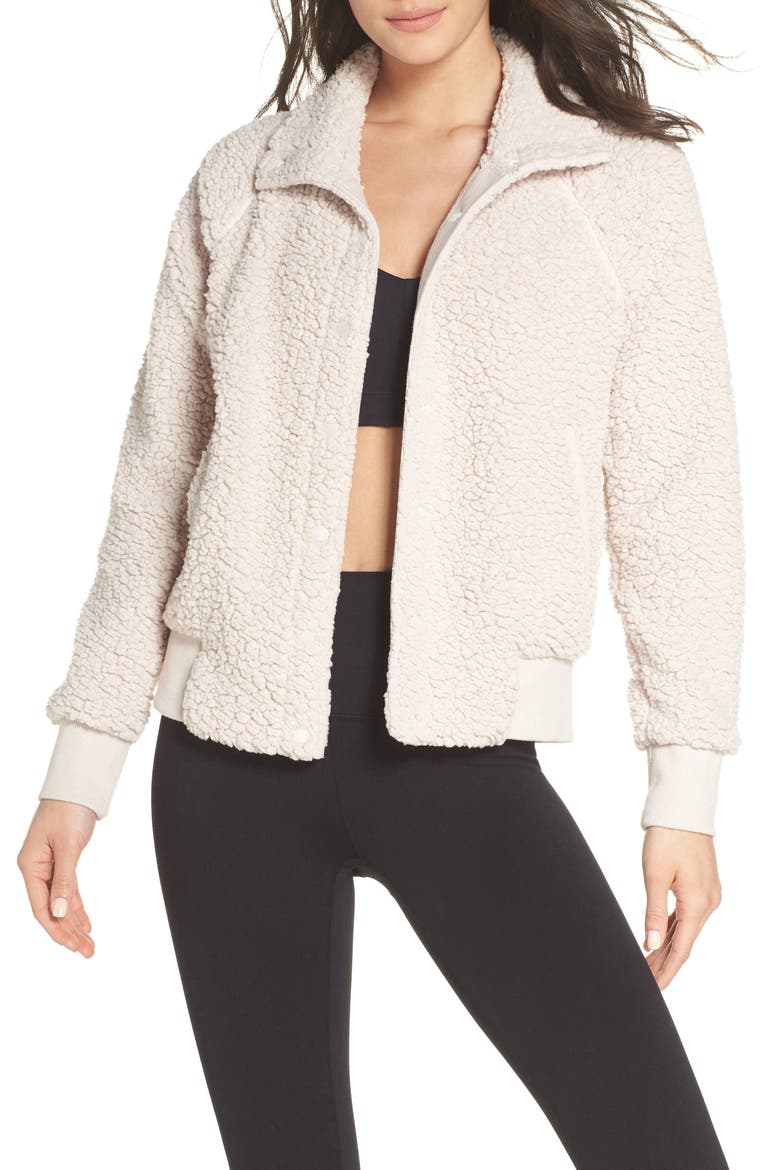 Cozy Up Bomber Jacket, Main, color, GREY CRYSTAL