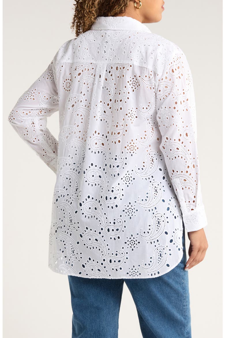 The Anglaise Stretch Poplin Shirt, Alternate, color, WHITE
