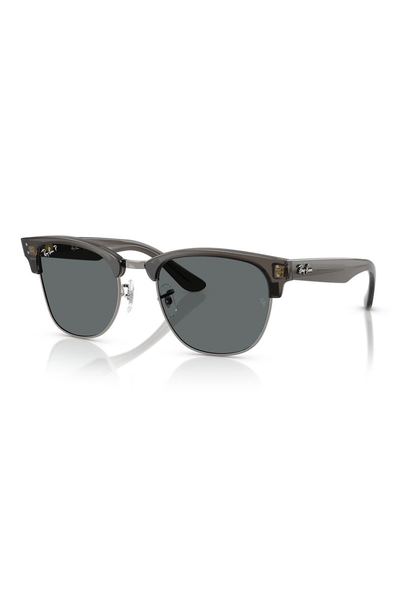 Clubmaster Reverse 51mm Polarized Square Sunglasses, Alternate, color, DARK GREY