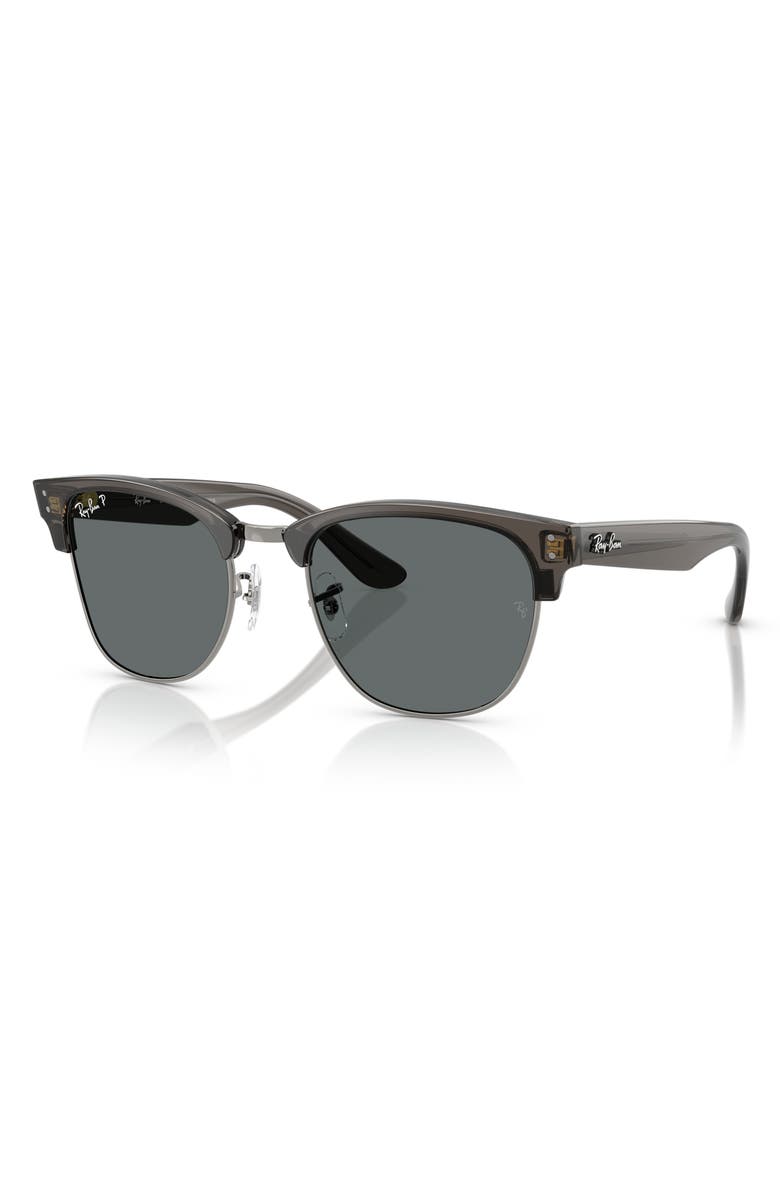 Ray-Ban Clubmaster Reverse Lens 54mm Polarized Square Sunglasses, Alternate, color, Dark Grey