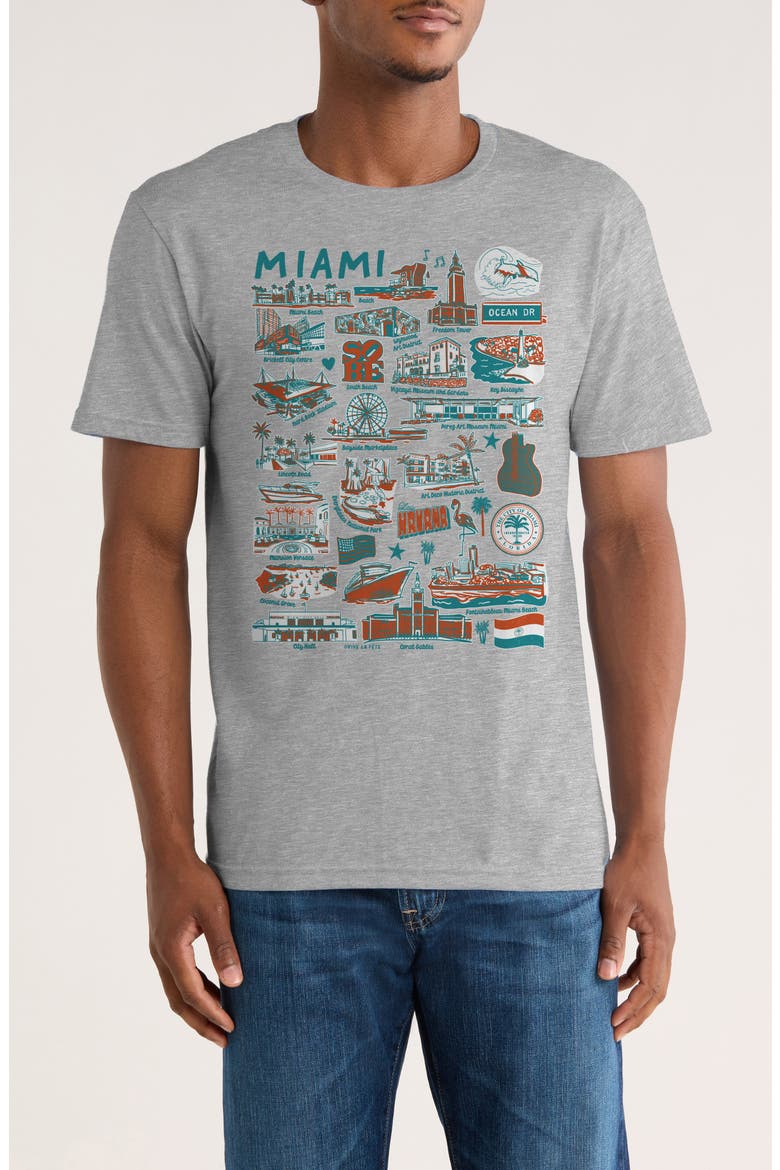 Miami Impressions by Vive La Fete Graphic T-Shirt, Main, color, SPORT GREY