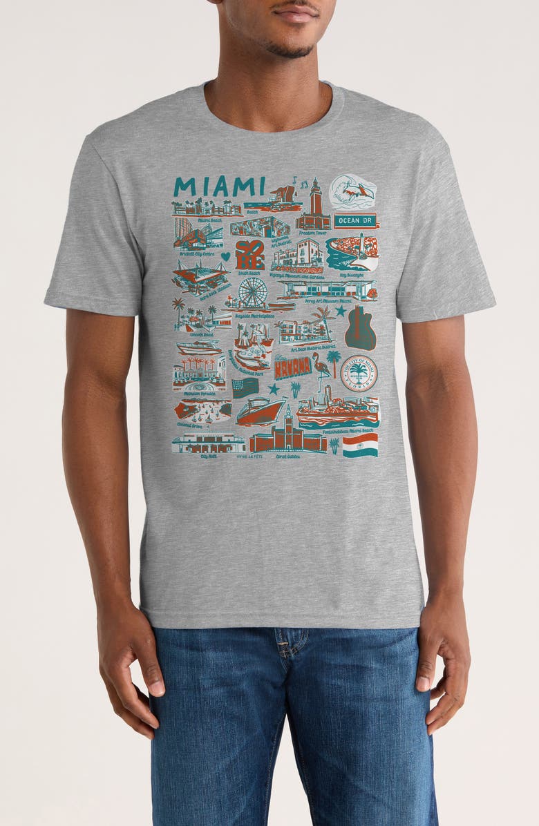 Monster Digital Miami Impressions by Vive La Fete Graphic T-Shirt, Main, color, Sport Grey