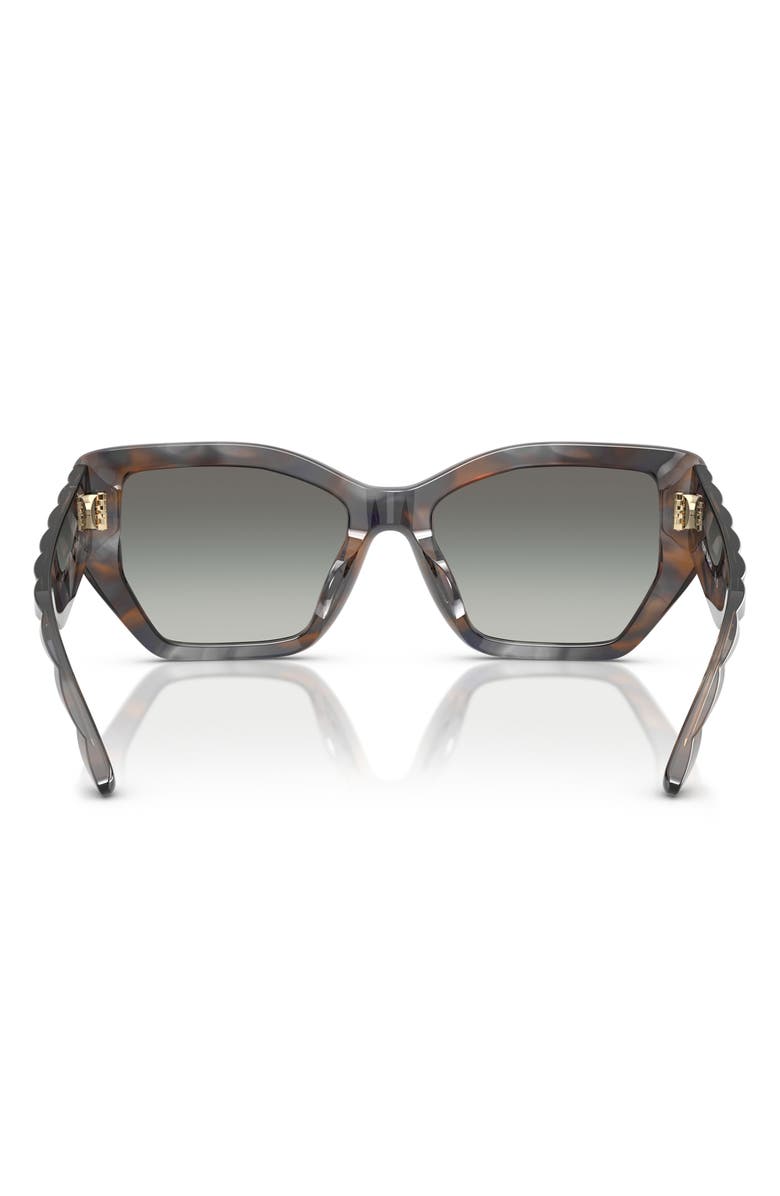 Tory Burch 53mm Irregular Sunglasses, Alternate, color, Blue Smoke Tortoise / Grey