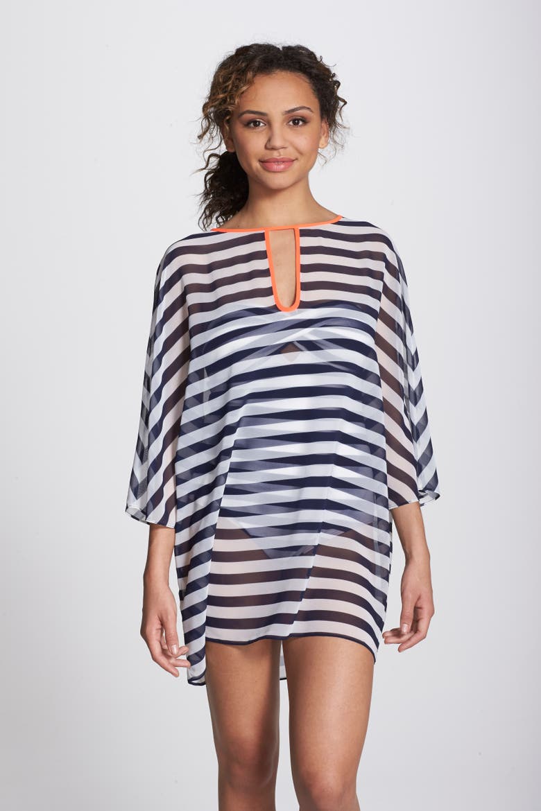 Stripe Cover-Up Tunic, Alternate, color, BLUE