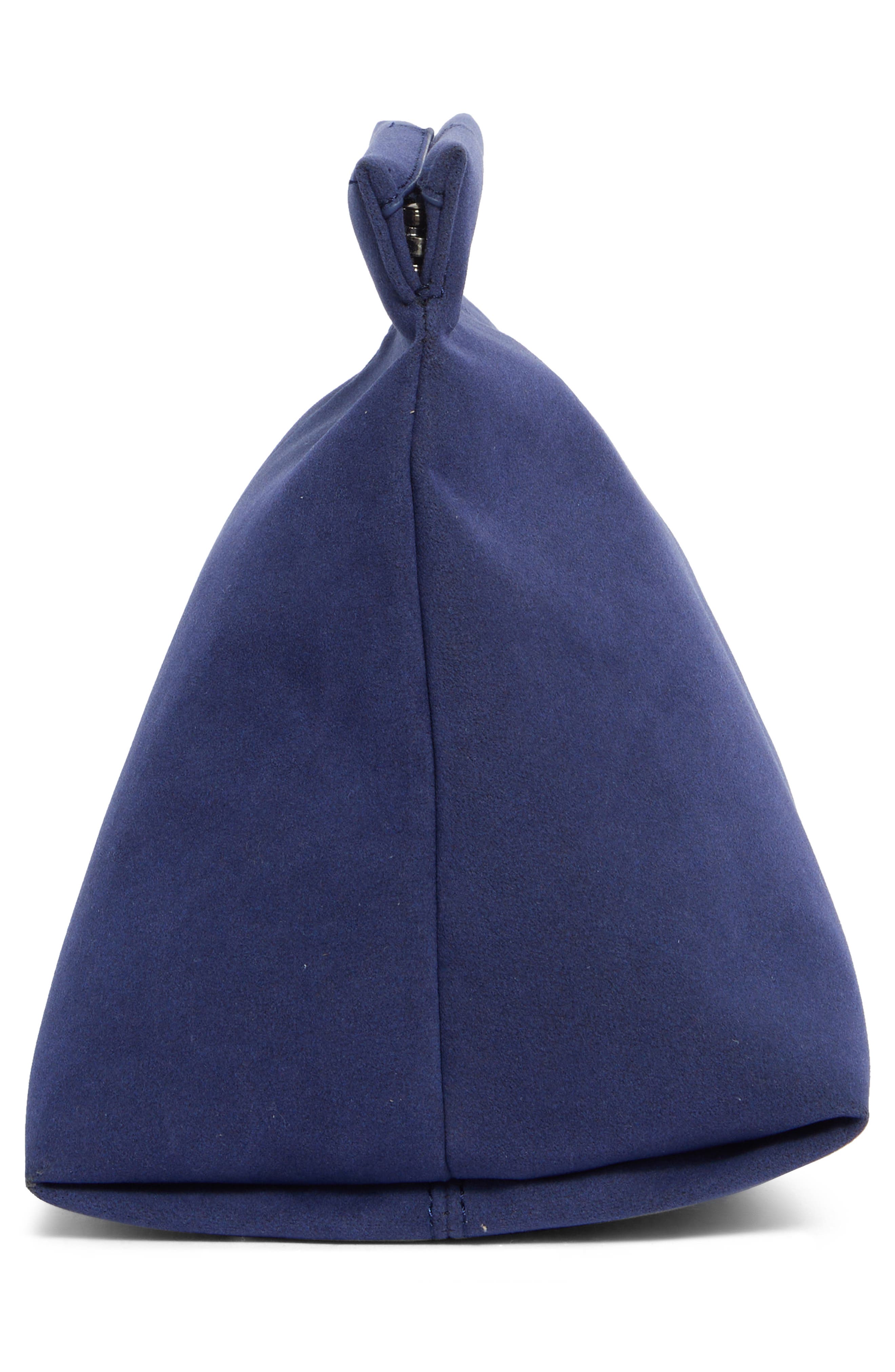Faux Suede Clutch, Alternate, color, NAVY