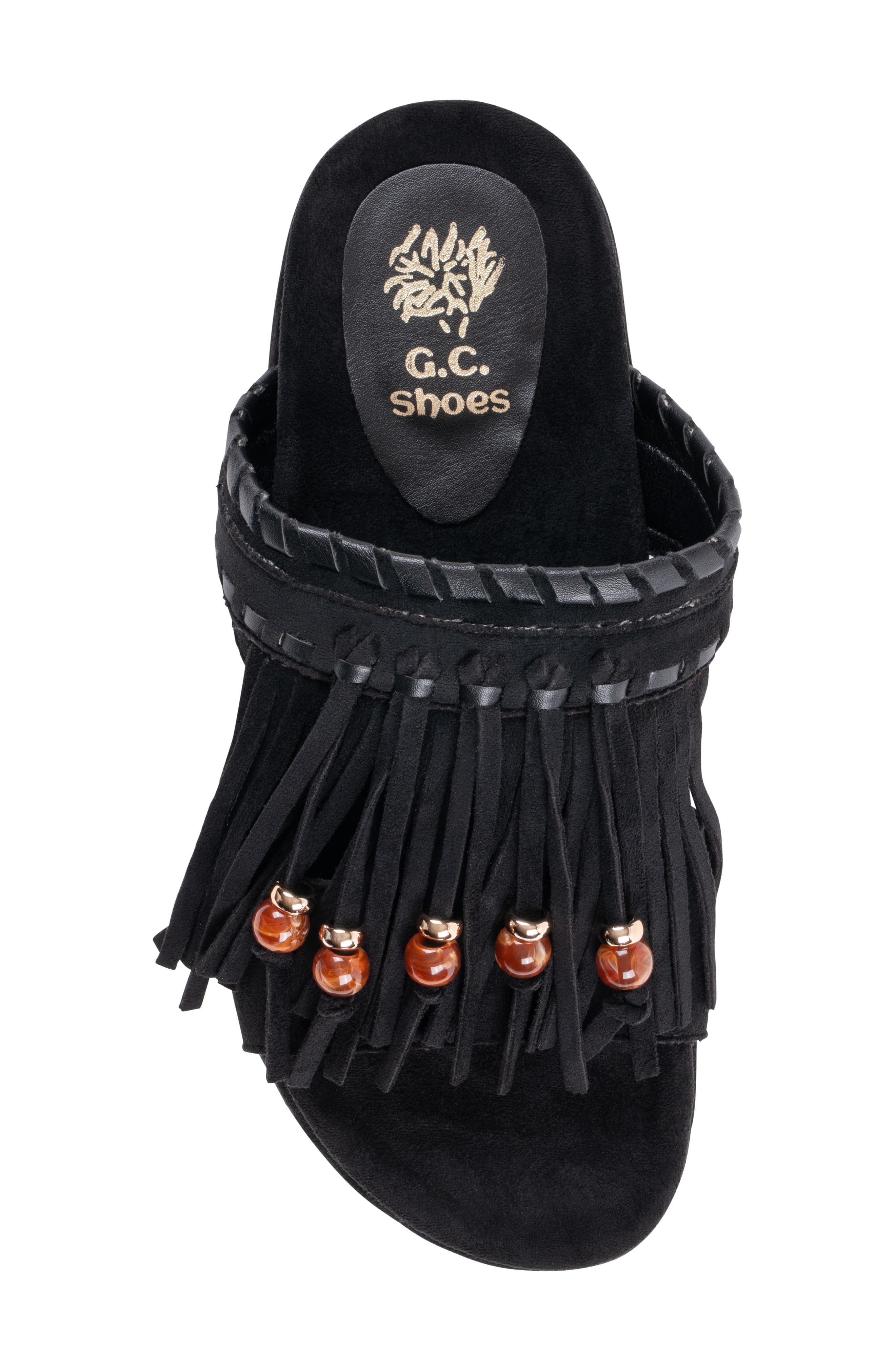 Catori Tassel Slide Sandal, Alternate, color, BLACK