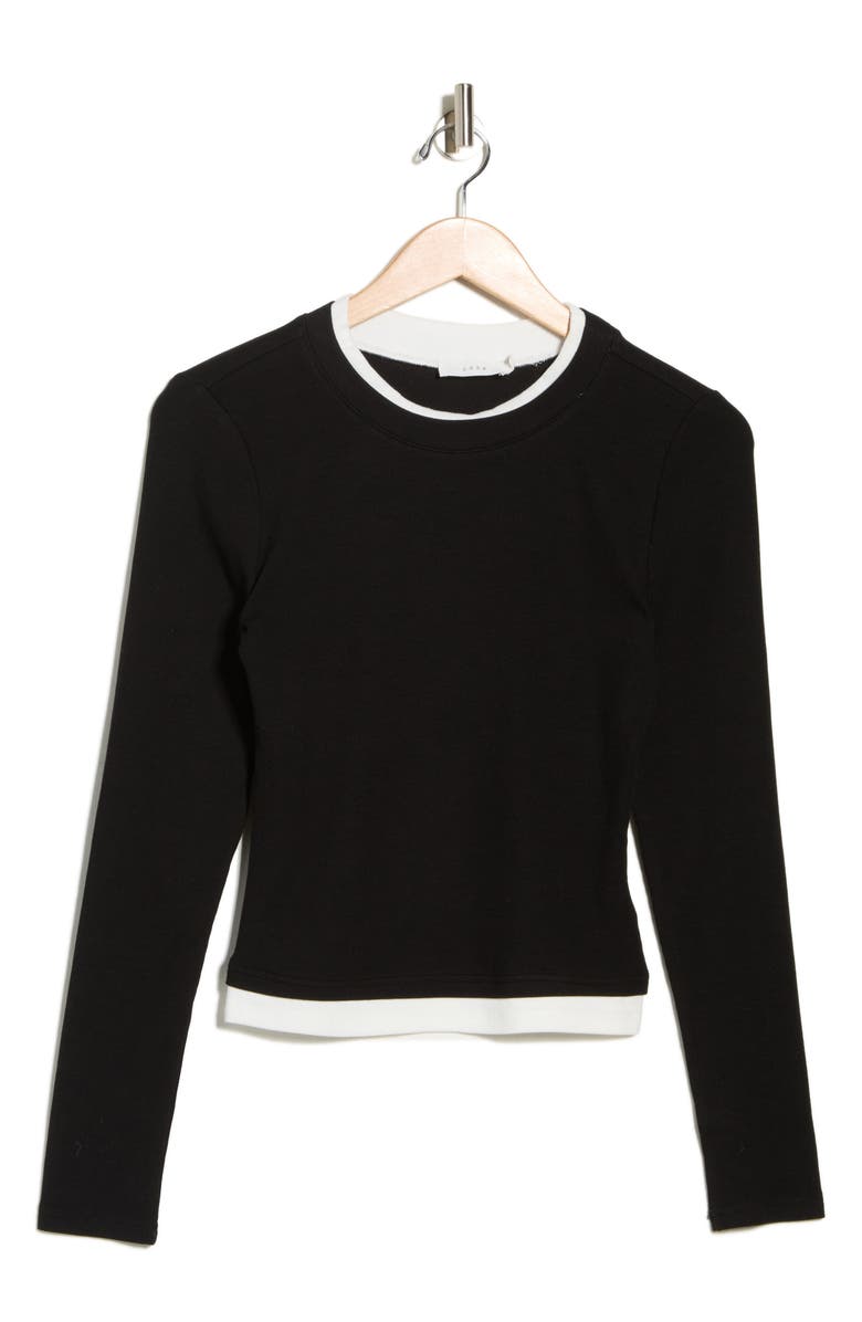 Lush Long Sleeve Layering Top, Alternate, color, Black