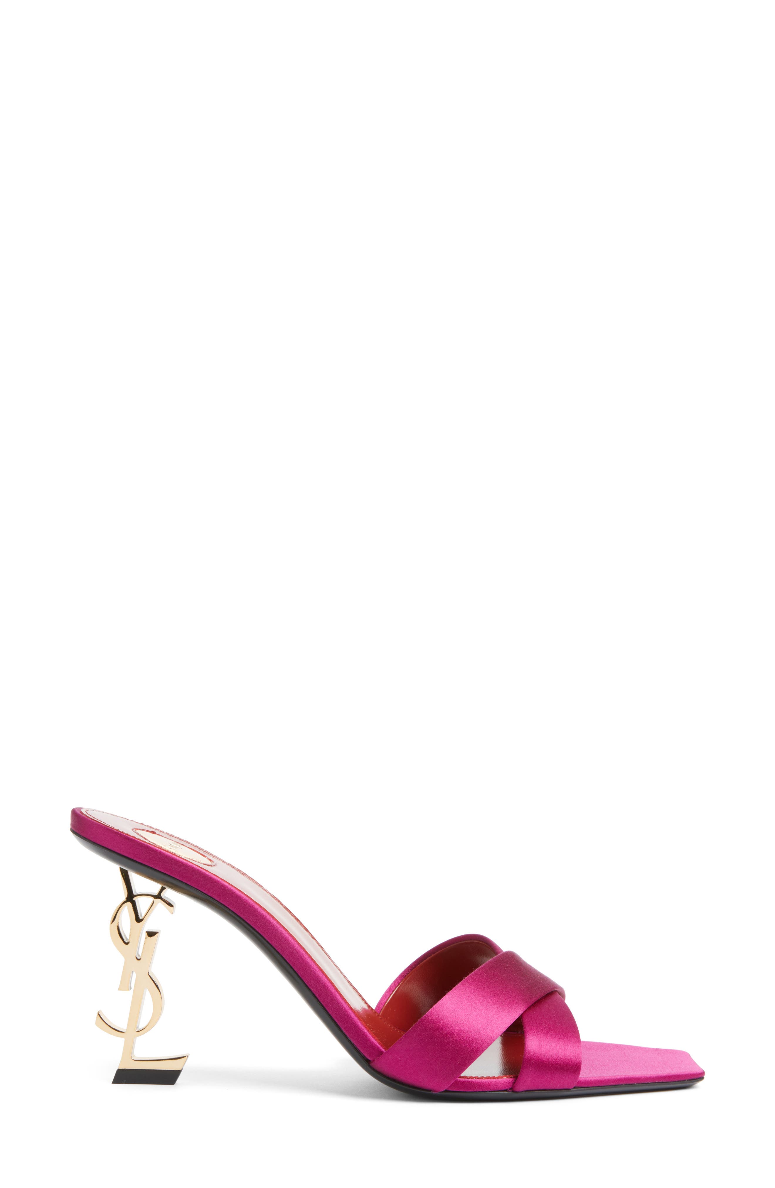 Saint Laurent Opyum Slide Sandal, Alternate, color, Moroccan Fuxia