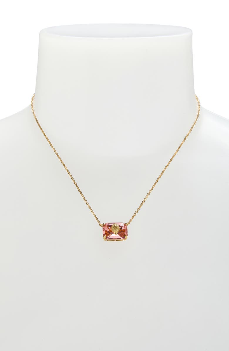 Kurt Geiger London Crystal Emerald Pendant Necklace, Alternate, color, Rose