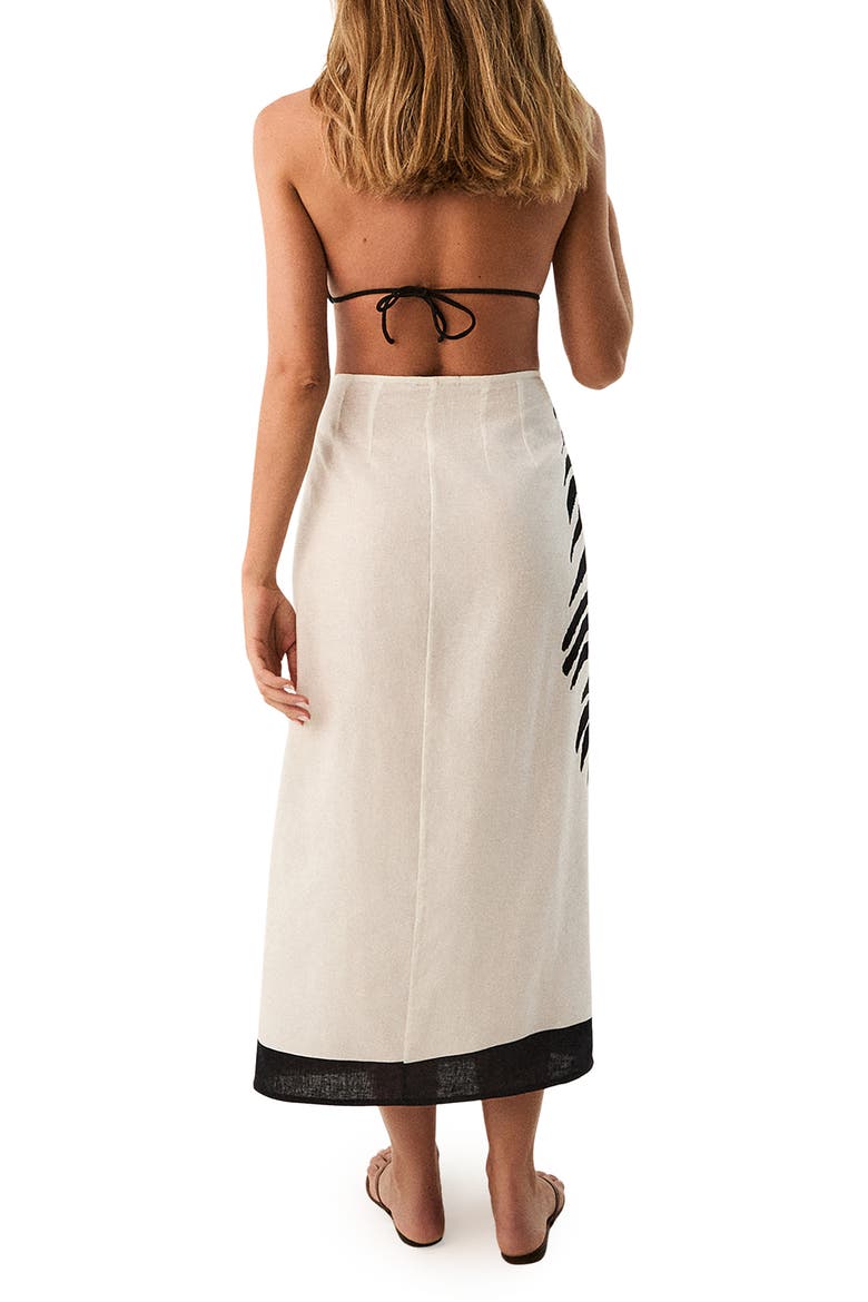 Flora Placement Print Cotton Cover-Up Pareo, Alternate, color, MULTI