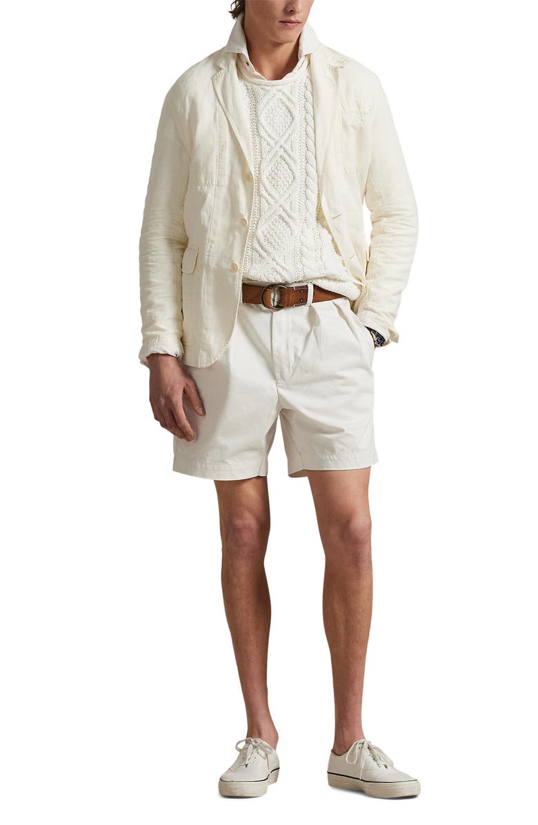 Polo Ralph Lauren Cormac Relaxed Fit Pleated Chino Shorts, Alternate, color, Deckwash White