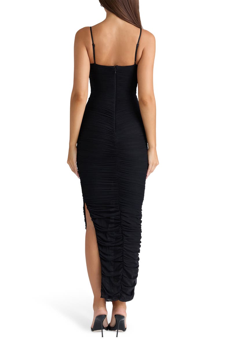 HOUSE OF CB Fornarina Ruched Mesh Maxi Dress, Alternate, color, Black