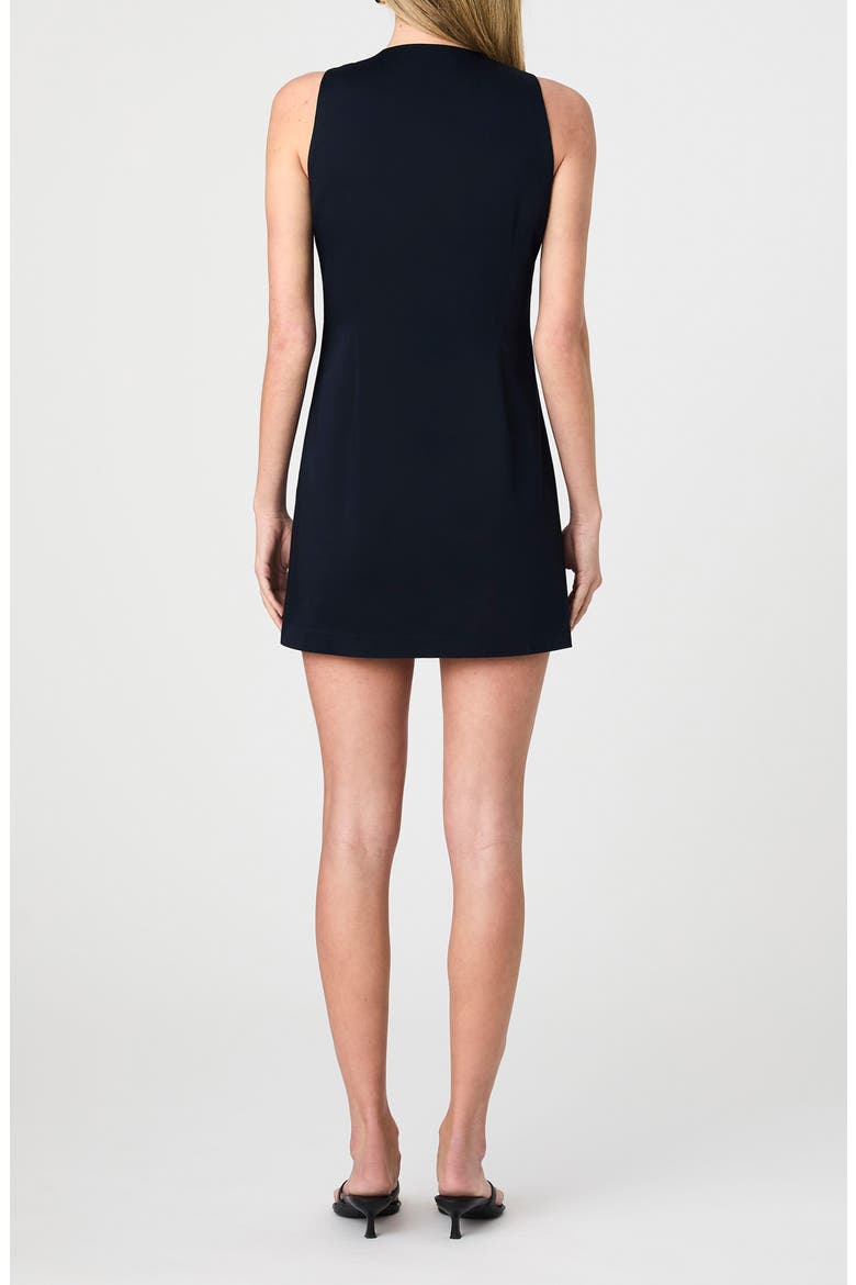 Sleeveless Cotton Sateen Minidress, Alternate, color, MARINE
