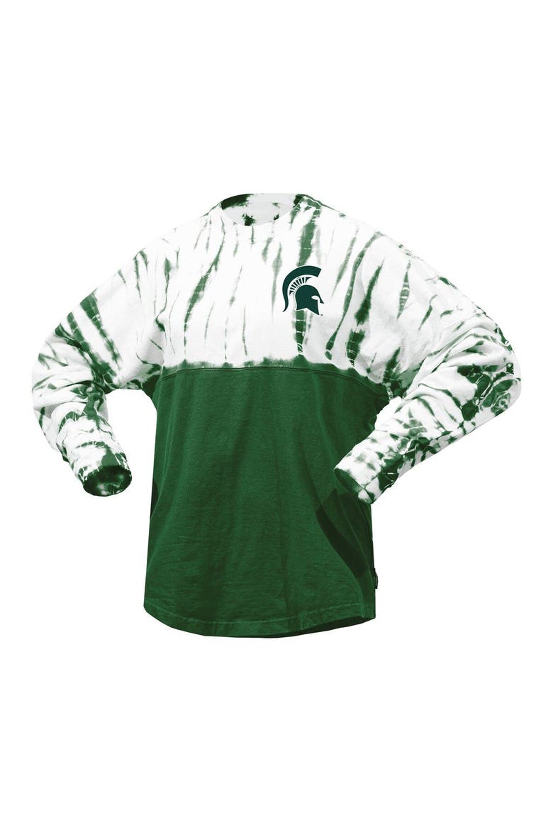 Women's Green Michigan State Spartans Tie-Dye Long Sleeve Jersey T-Shirt, Alternate, color, Green