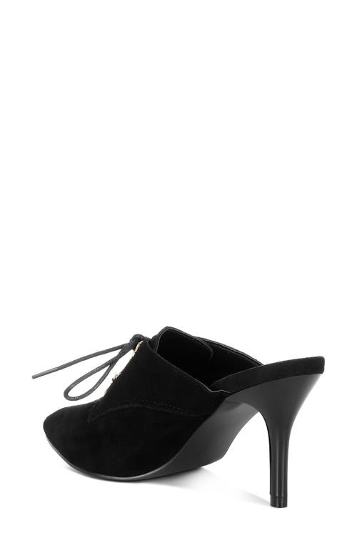 Rag & Co Women's Miladi Genuine Suede Leather Stiletto Mules In Black In Black