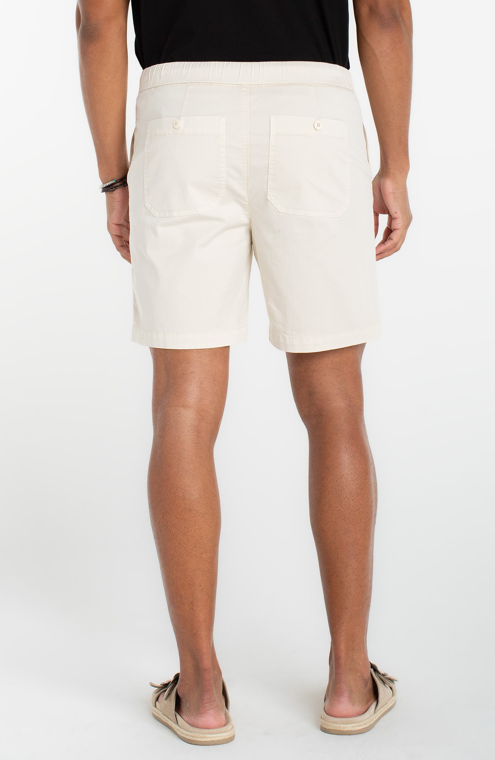 Flat Front Cotton Button & Drawstring Shorts - image 4