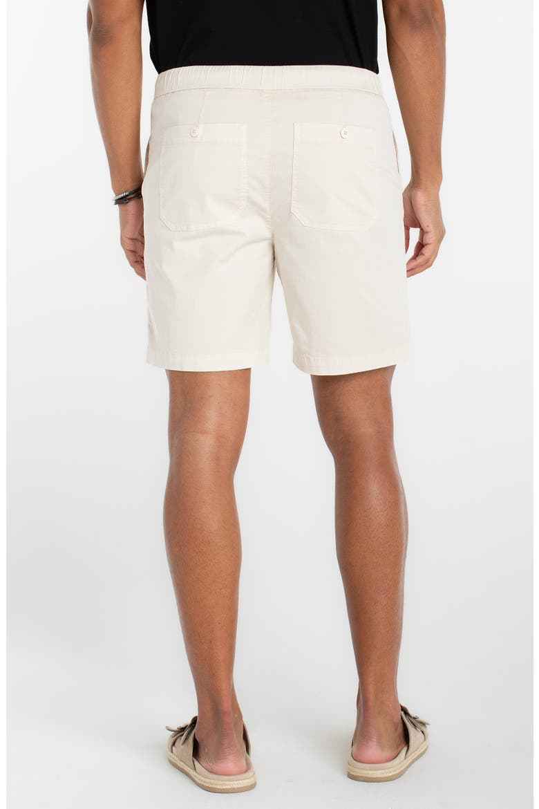 Flat Front Cotton Button & Drawstring Shorts, Alternate, color, PARCHMENT