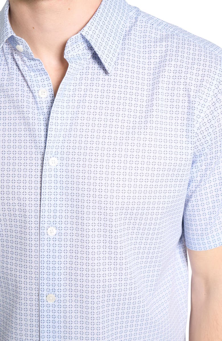 Theory Irving Short Sleeve Button-Up Shirt, Alternate, color, Olympic Multi