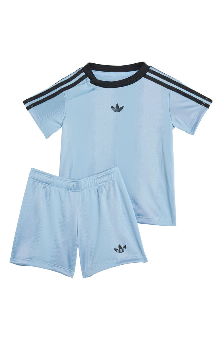 adidas Jacquard T-Shirt & Shorts Set, Main, color, Ash Blue