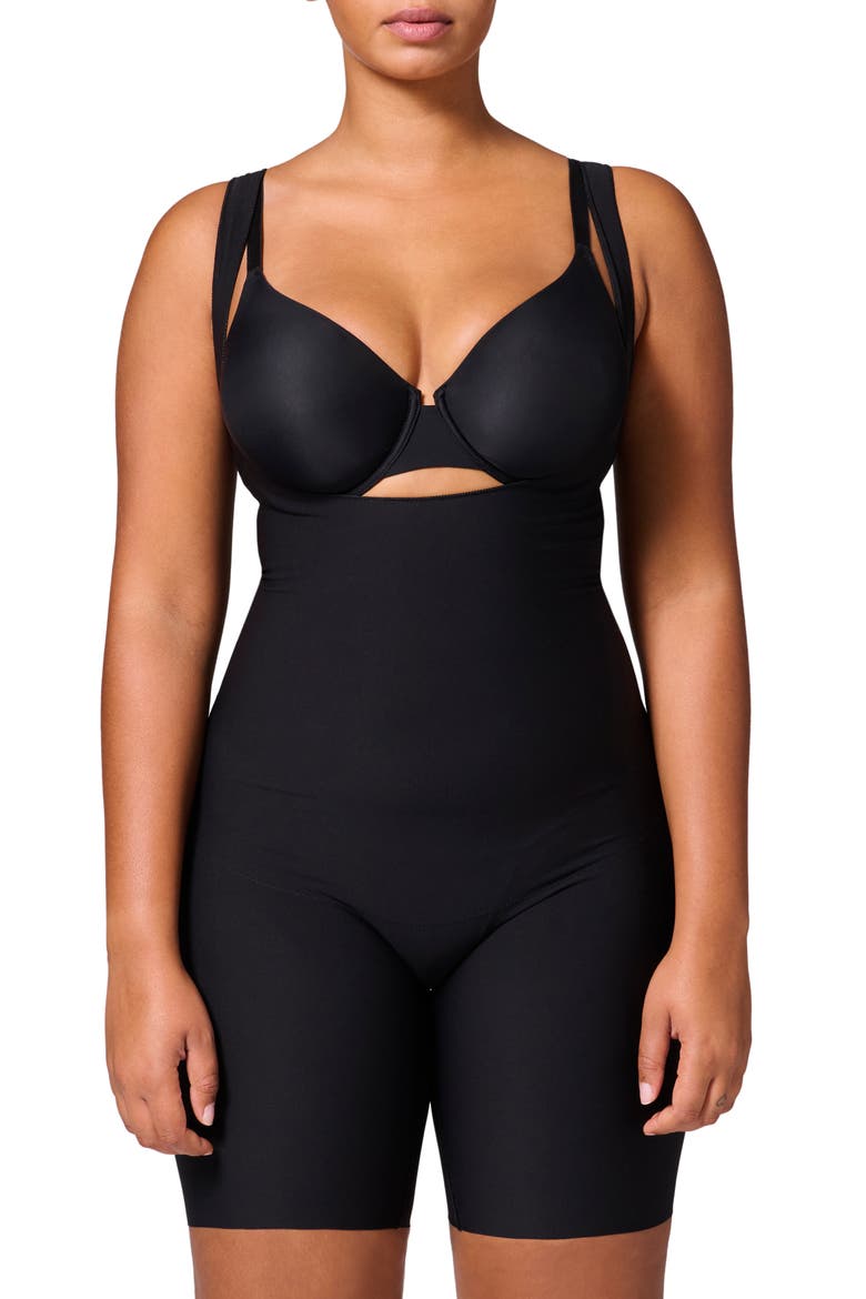 Story Open Bust Shaper Bodysuit, Main, color, BLACK