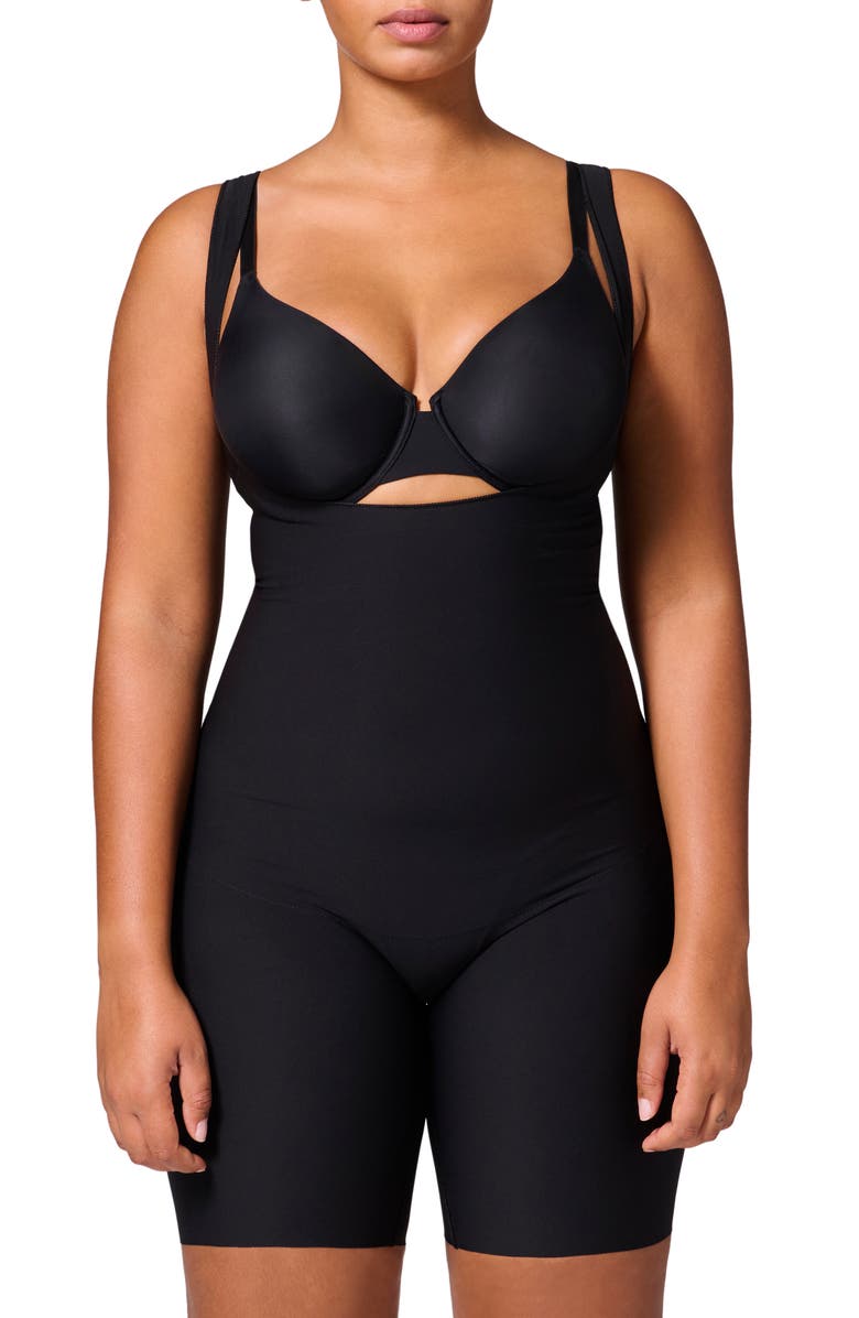 Simone Perele Story Open Bust Shaper Bodysuit, Main, color, Black