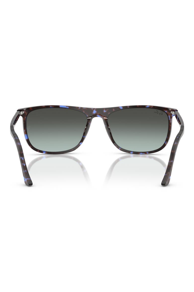 58mm Gradient Rectangular Sunglasses, Alternate, color, BLUE HAVANA