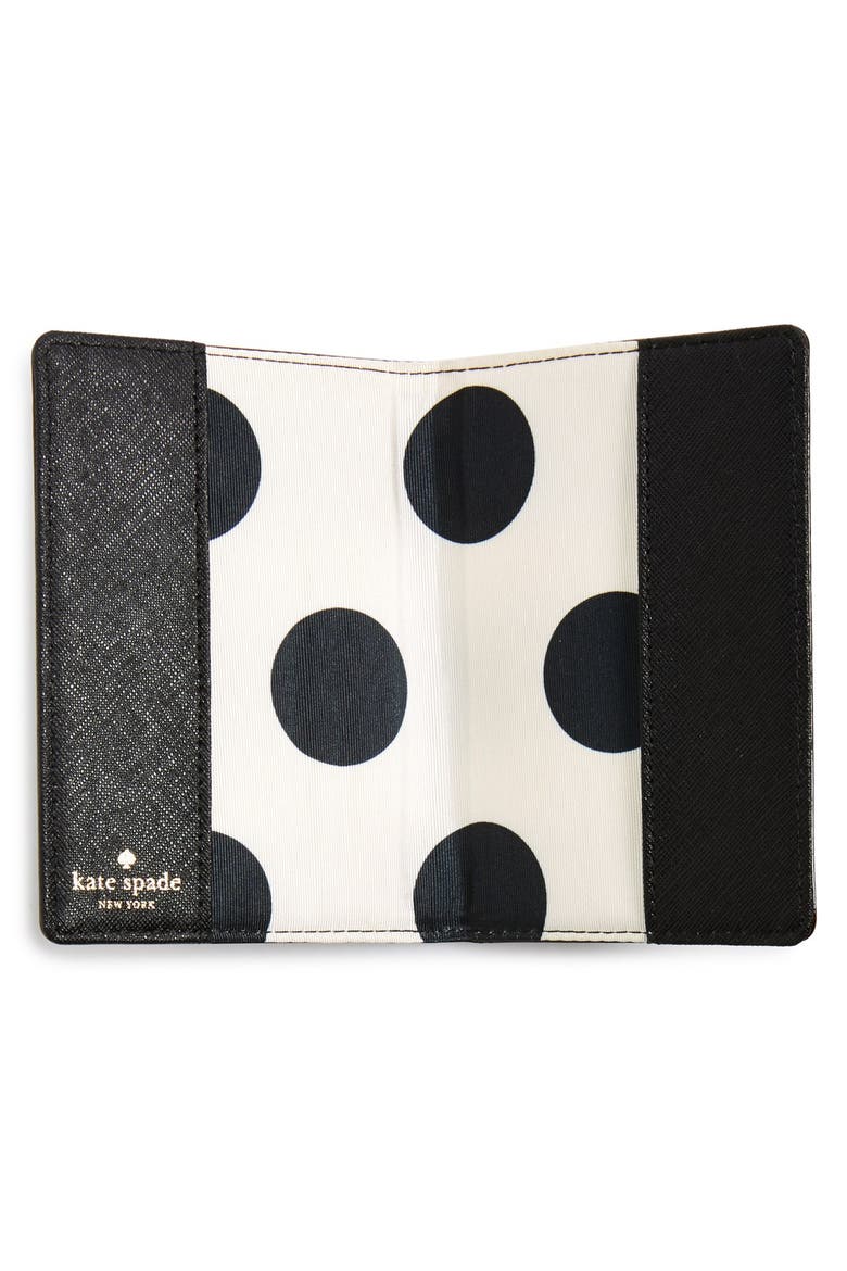 'cedar street' leather passport holder, Alternate, color, BLACK
