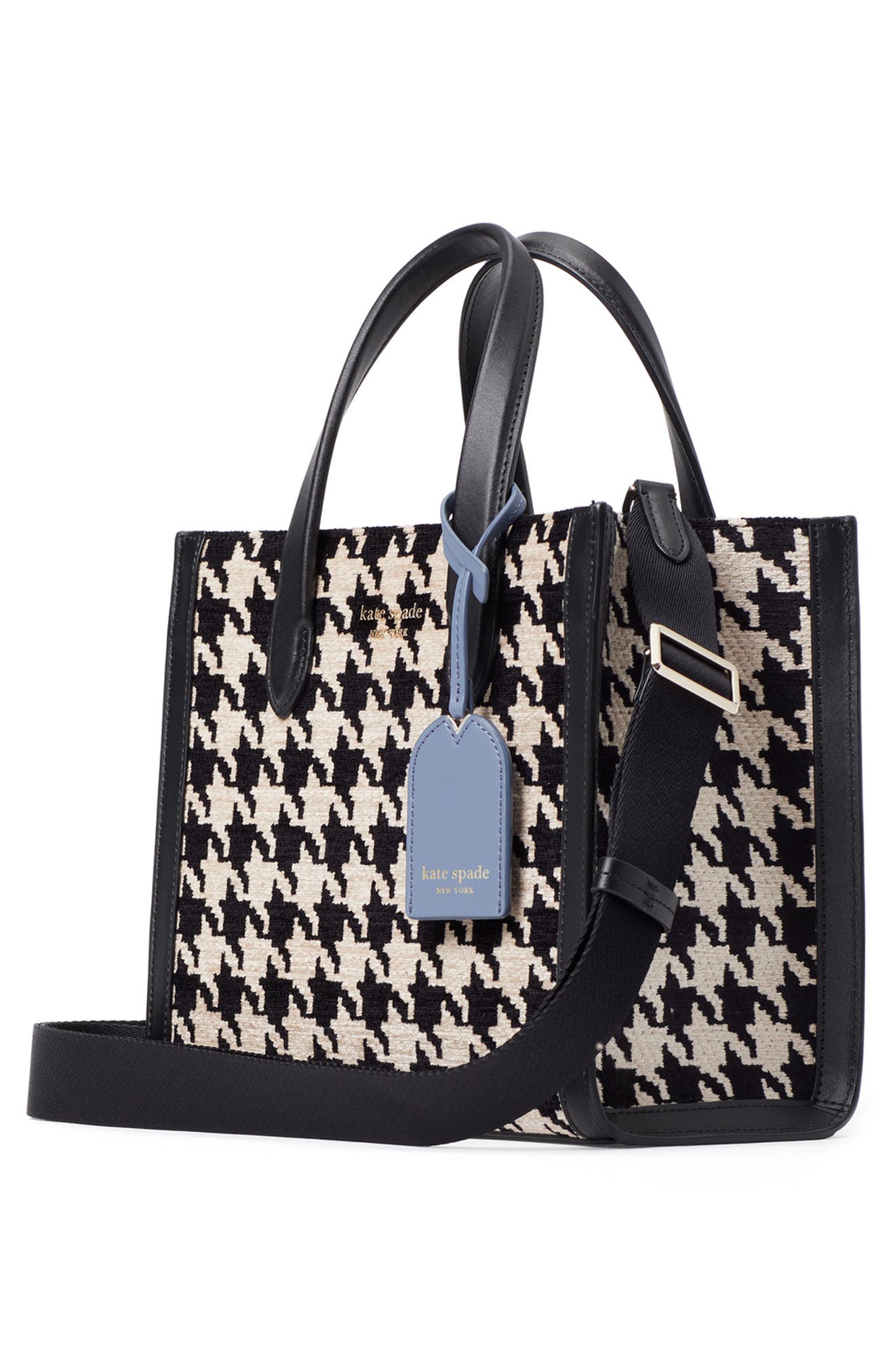 Kate Spade New York manhattan houndstooth chenille tote, Alternate, color, 