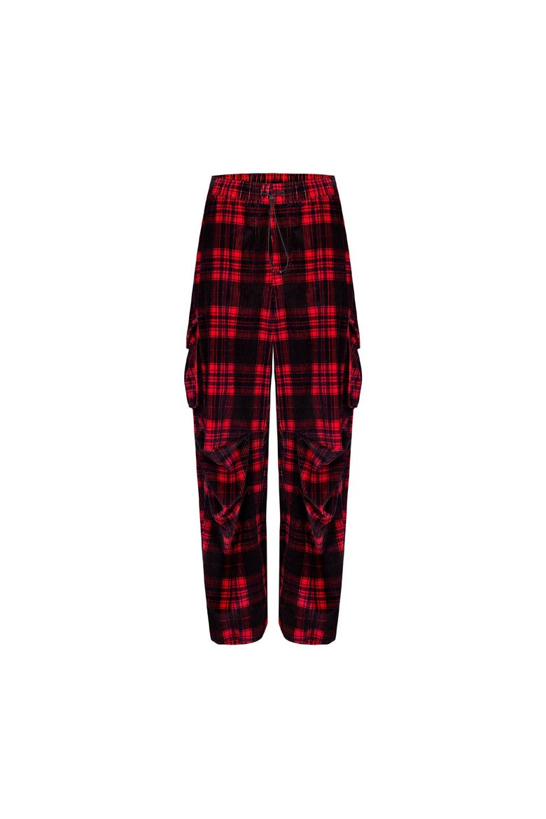 Pure Cotton Your *Itch Plaid Cargo Pant, Alternate, color, Red
