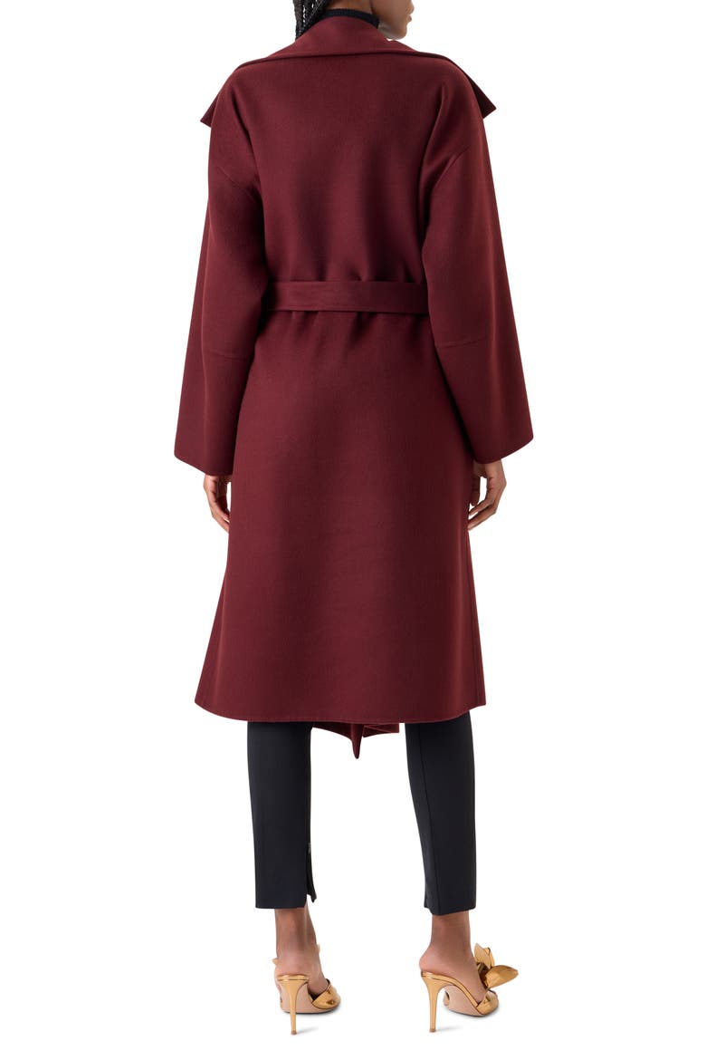 Tasha Belted Cashmere Wrap Coat, Alternate, color, MERLOT RED