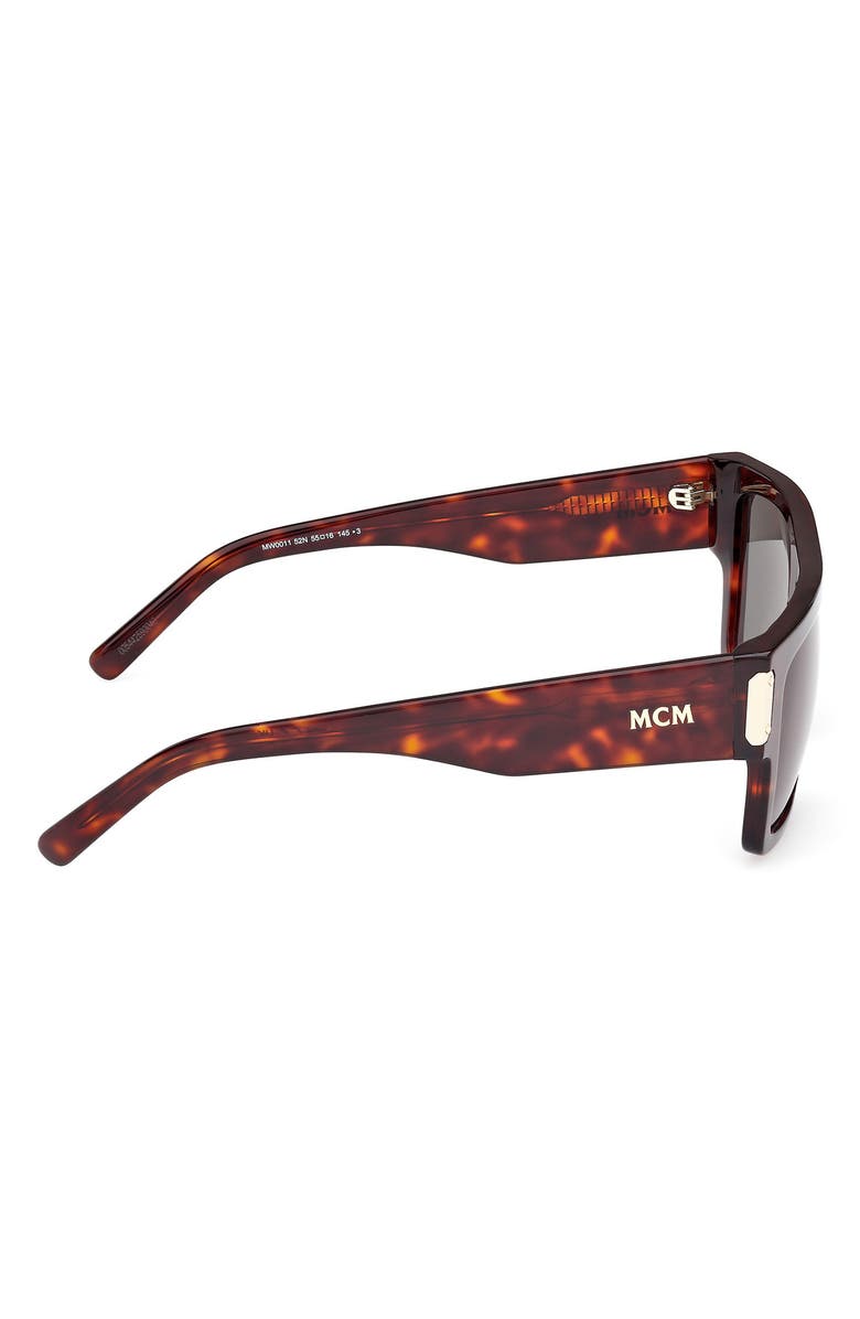 MCM 55mm Square Sunglasses, Alternate, color, Dark Havana / Green