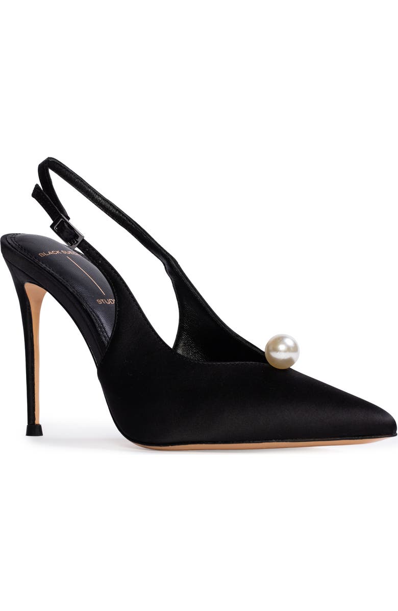 BLACK SUEDE STUDIO Reina Slingback Pointed Toe Pump, Main, color,
