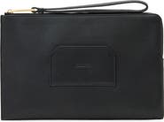AllSaints Joshi Large Leather Wristlet Clutch