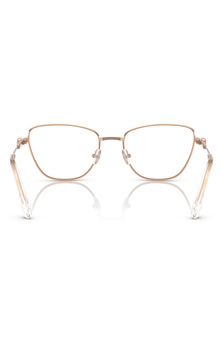 Swarovski 55mm Cat Eye Optical Glasses, Alternate, color, Rose Gold