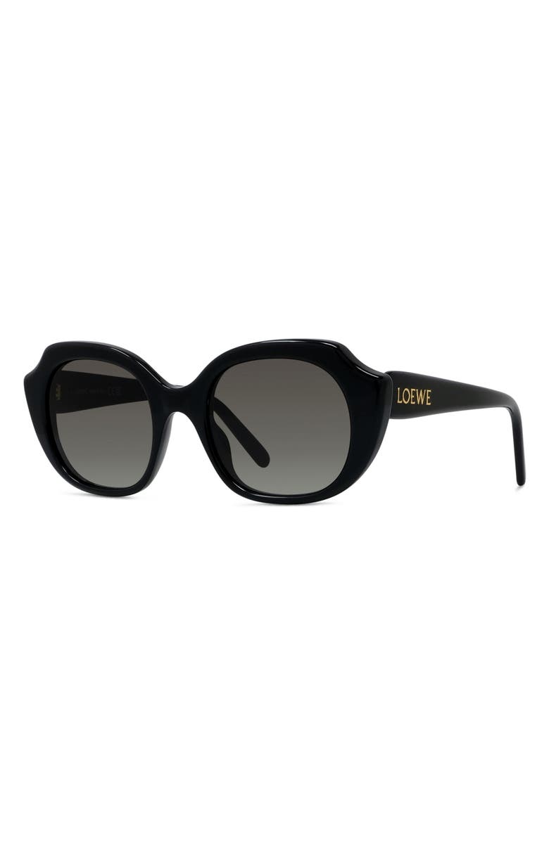 Loewe Slim 50mm Geometric Sunglasses, Alternate, color, Shiny Black / Gradient Smoke